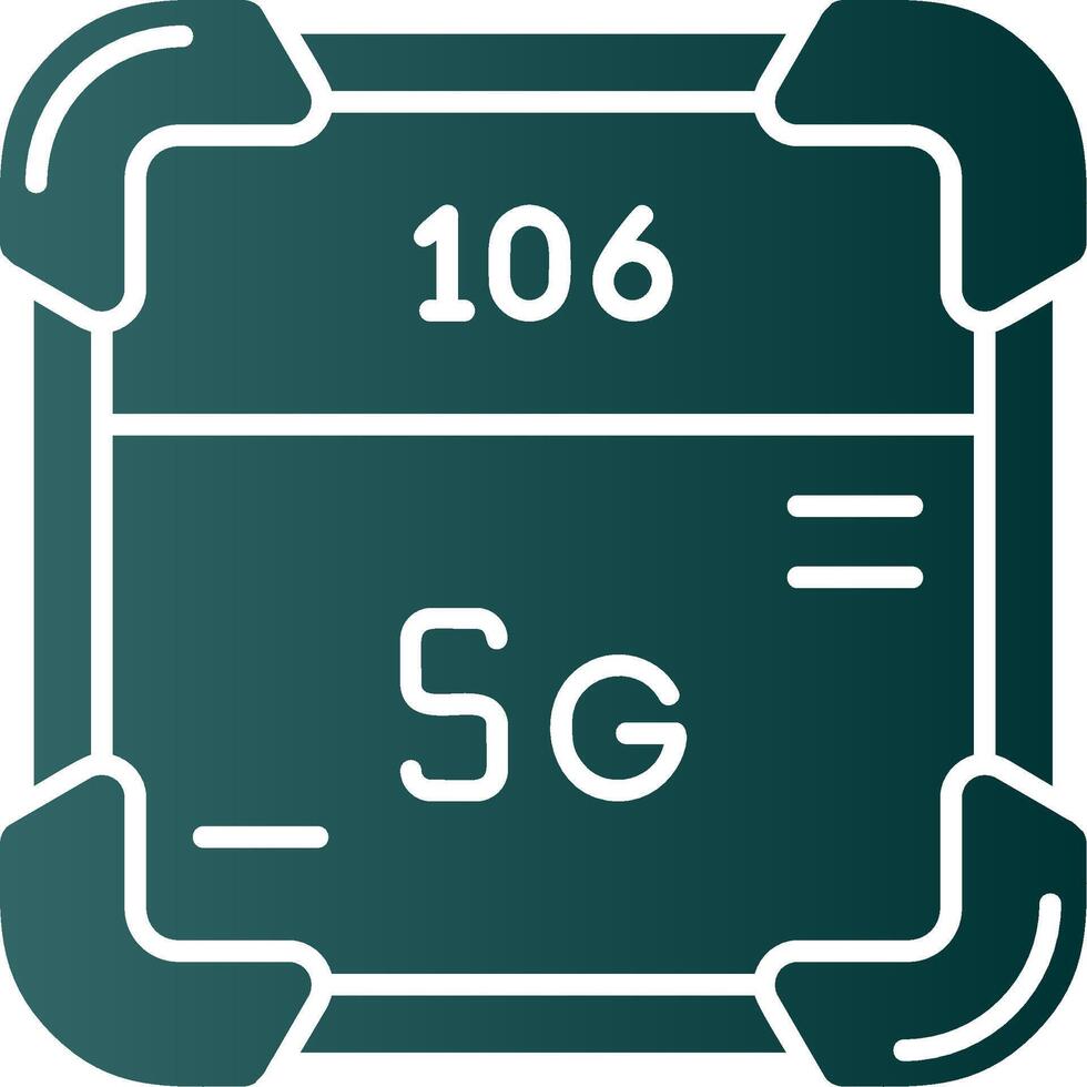 Seaborgium Glyph Gradient Green Icon vector