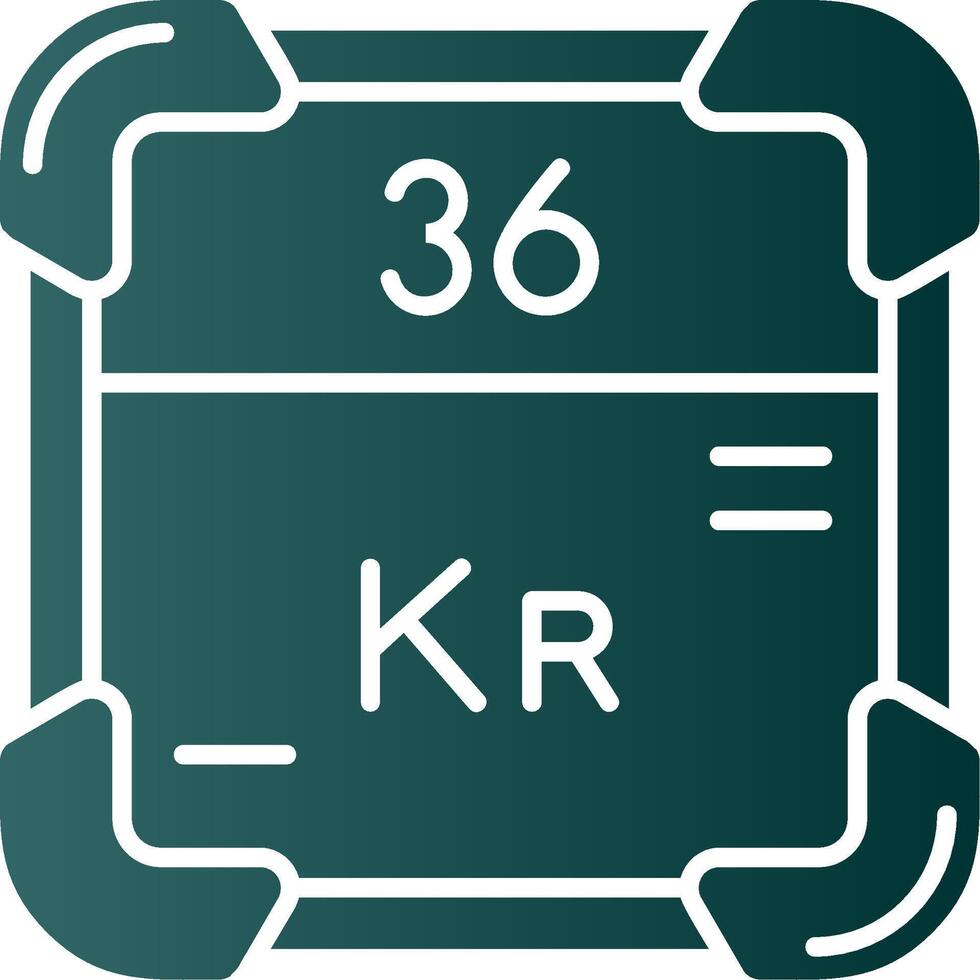 Krypton Glyph Gradient Green Icon vector