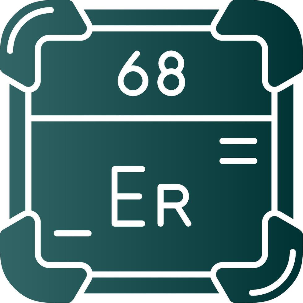 Erbium Glyph Gradient Green Icon vector