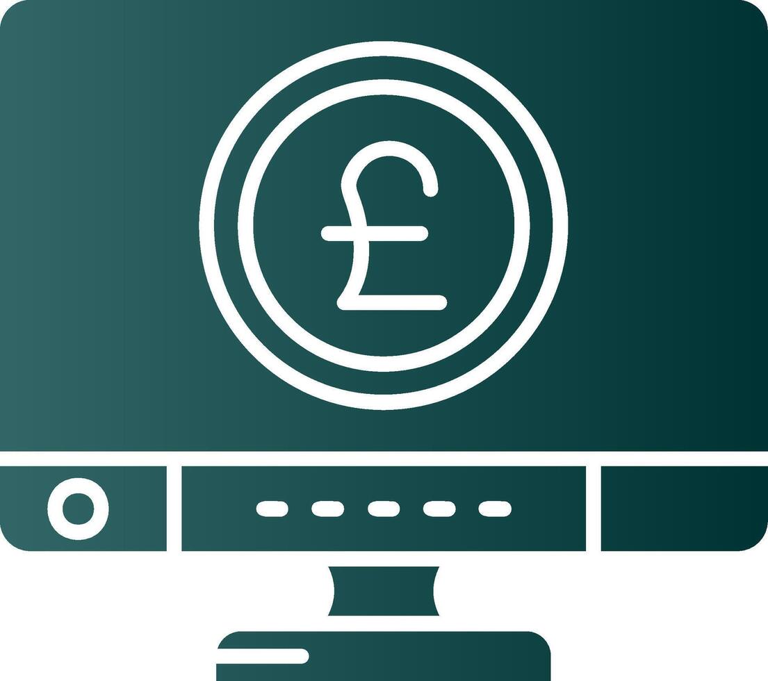 Pound Glyph Gradient Green Icon vector
