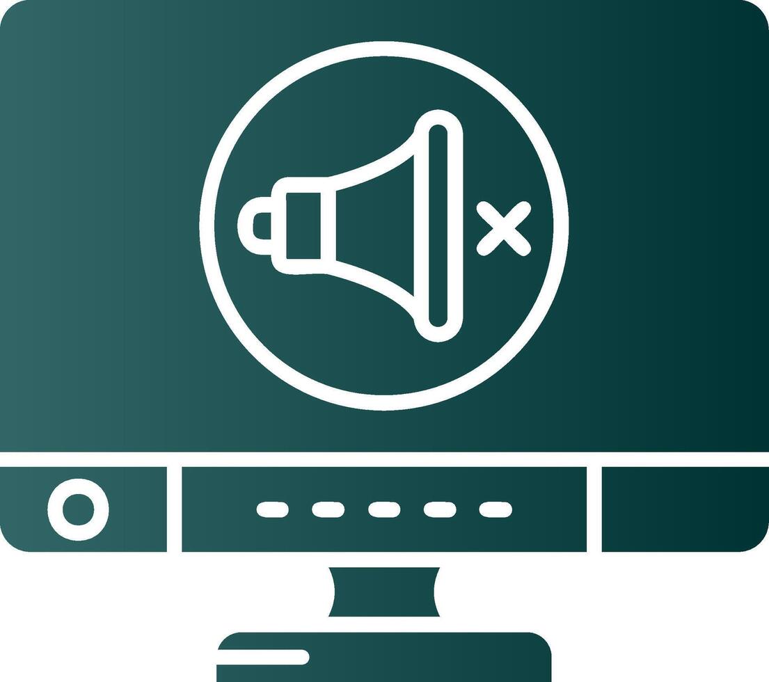 Mute Glyph Gradient Green Icon vector