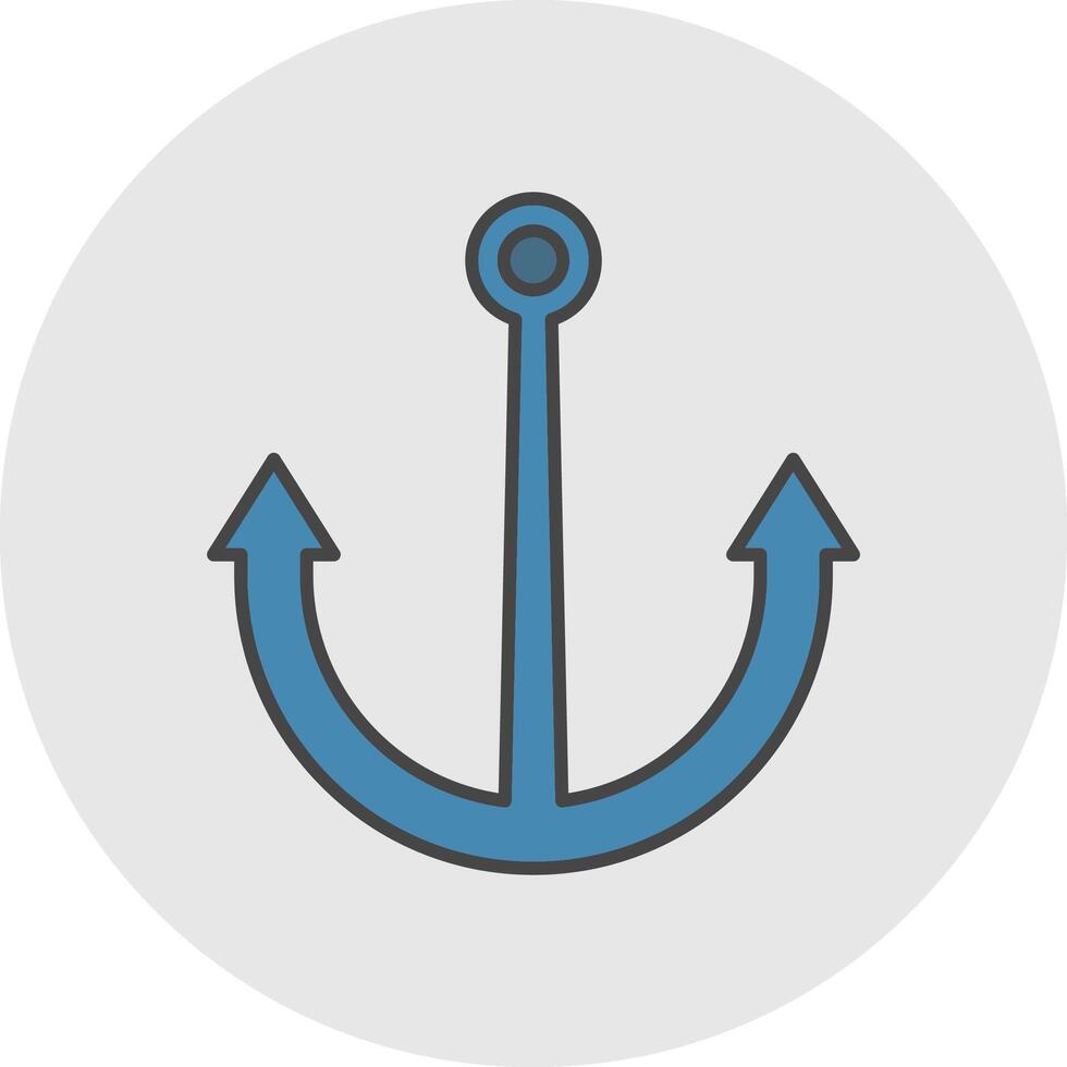 Anchor Line Filled Light Circle Icon vector