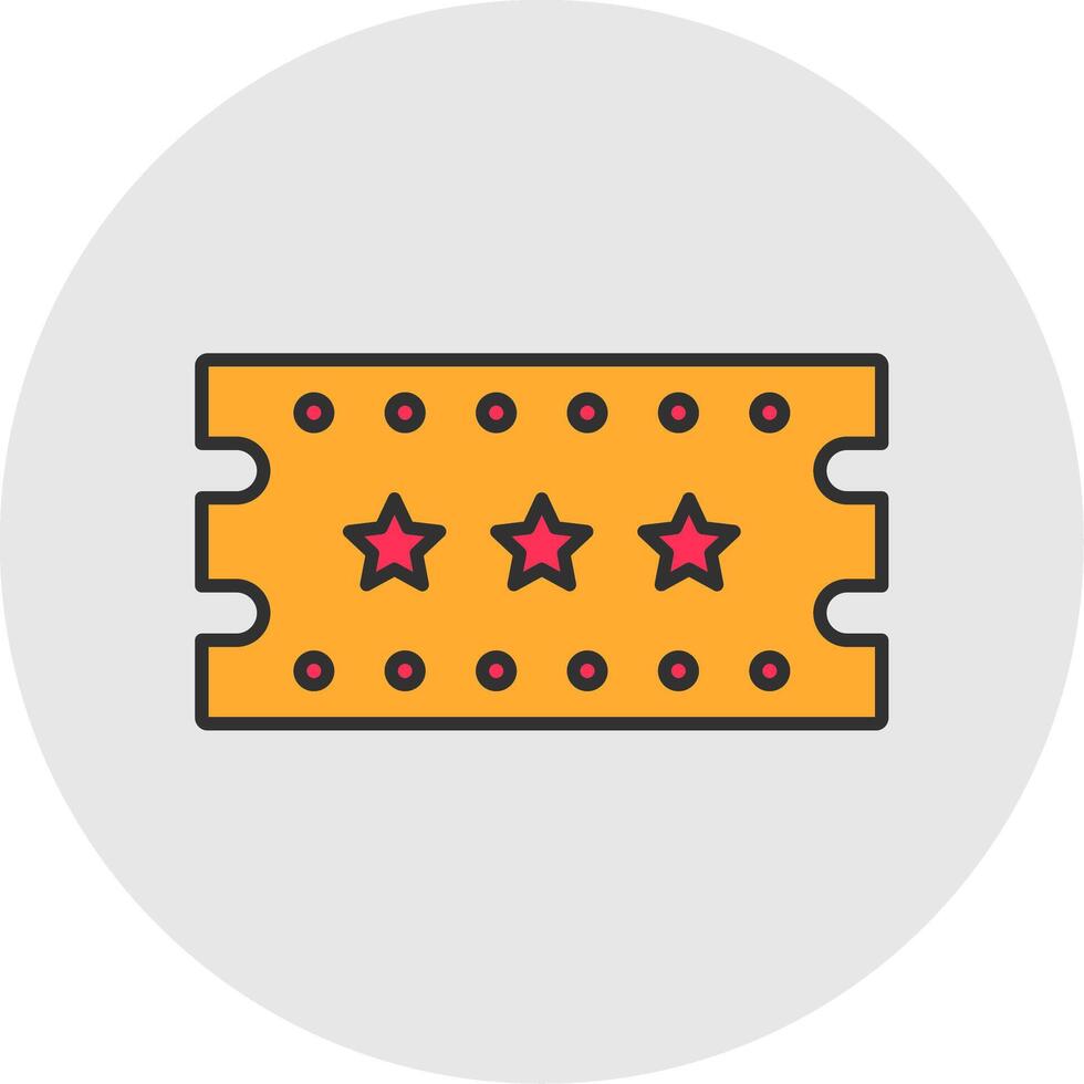 Circus Ticket Line Filled Light Circle Icon vector