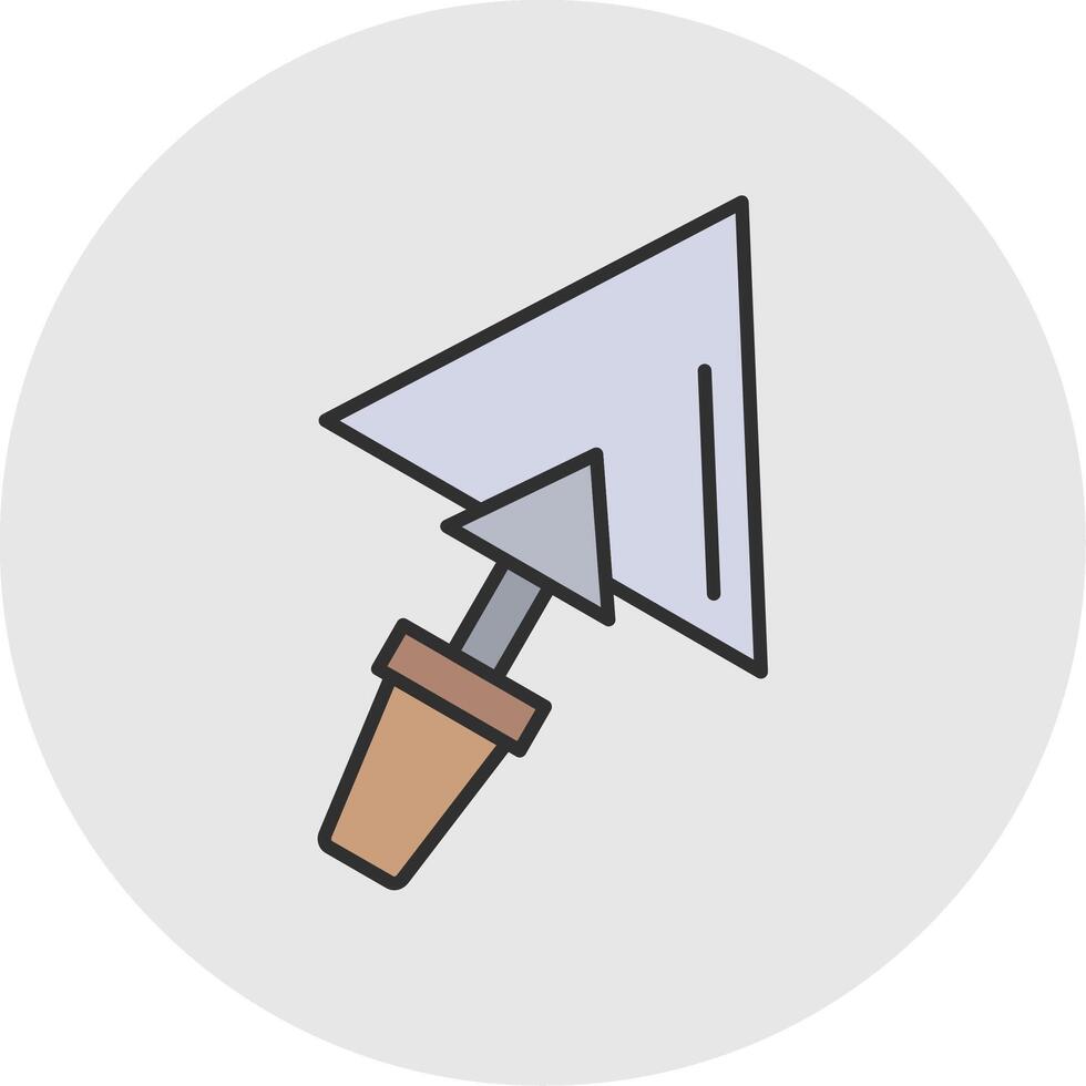 Plastering Trowel Line Filled Light Circle Icon vector