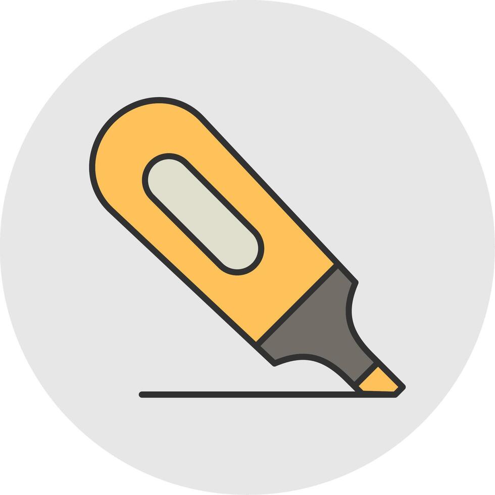 Highlighter Line Filled Light Circle Icon vector