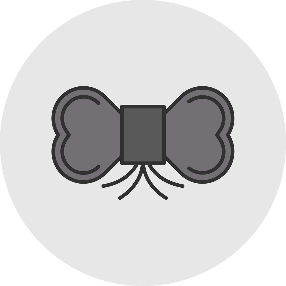 Bow Tie Line Filled Light Circle Icon vector