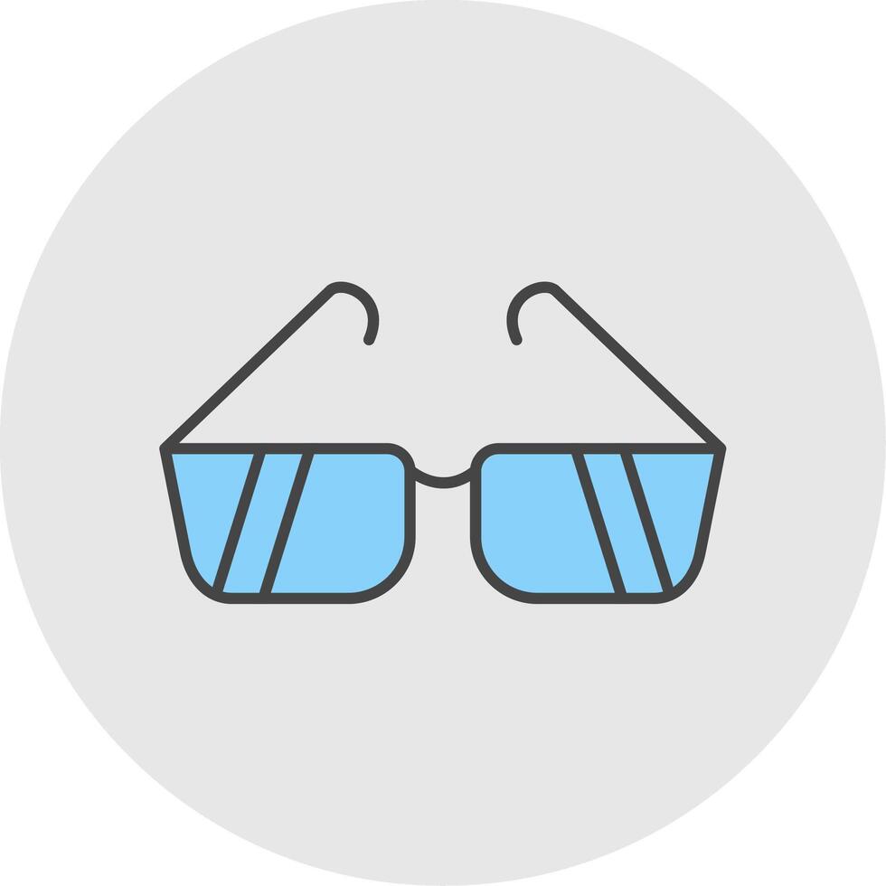 Sunglasses Line Filled Light Circle Icon vector