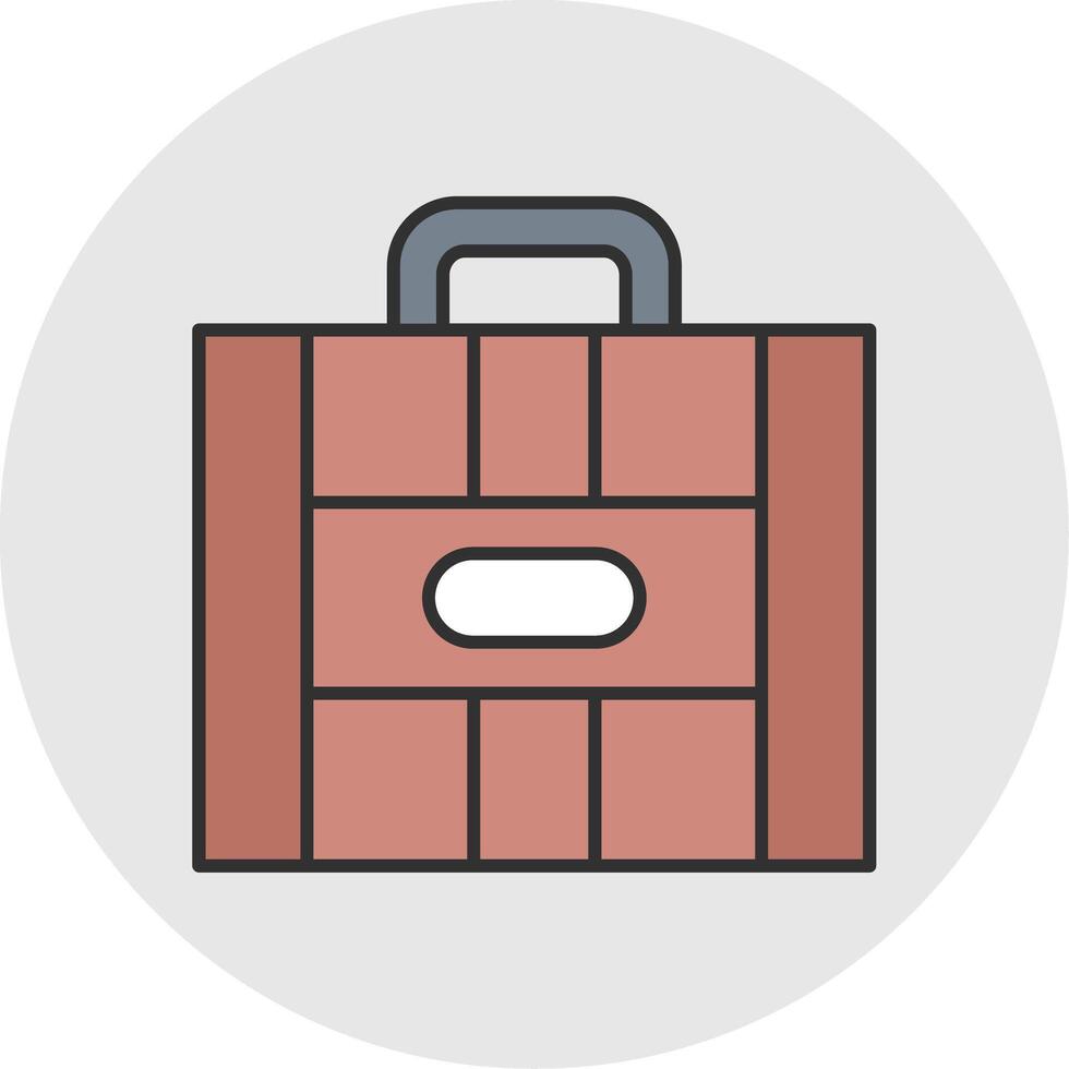 Suitcase Line Filled Light Circle Icon vector