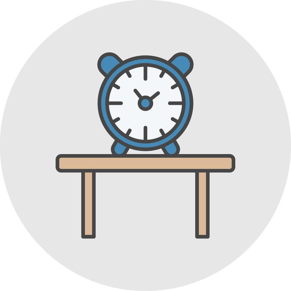 Table Watch Line Filled Light Circle Icon vector