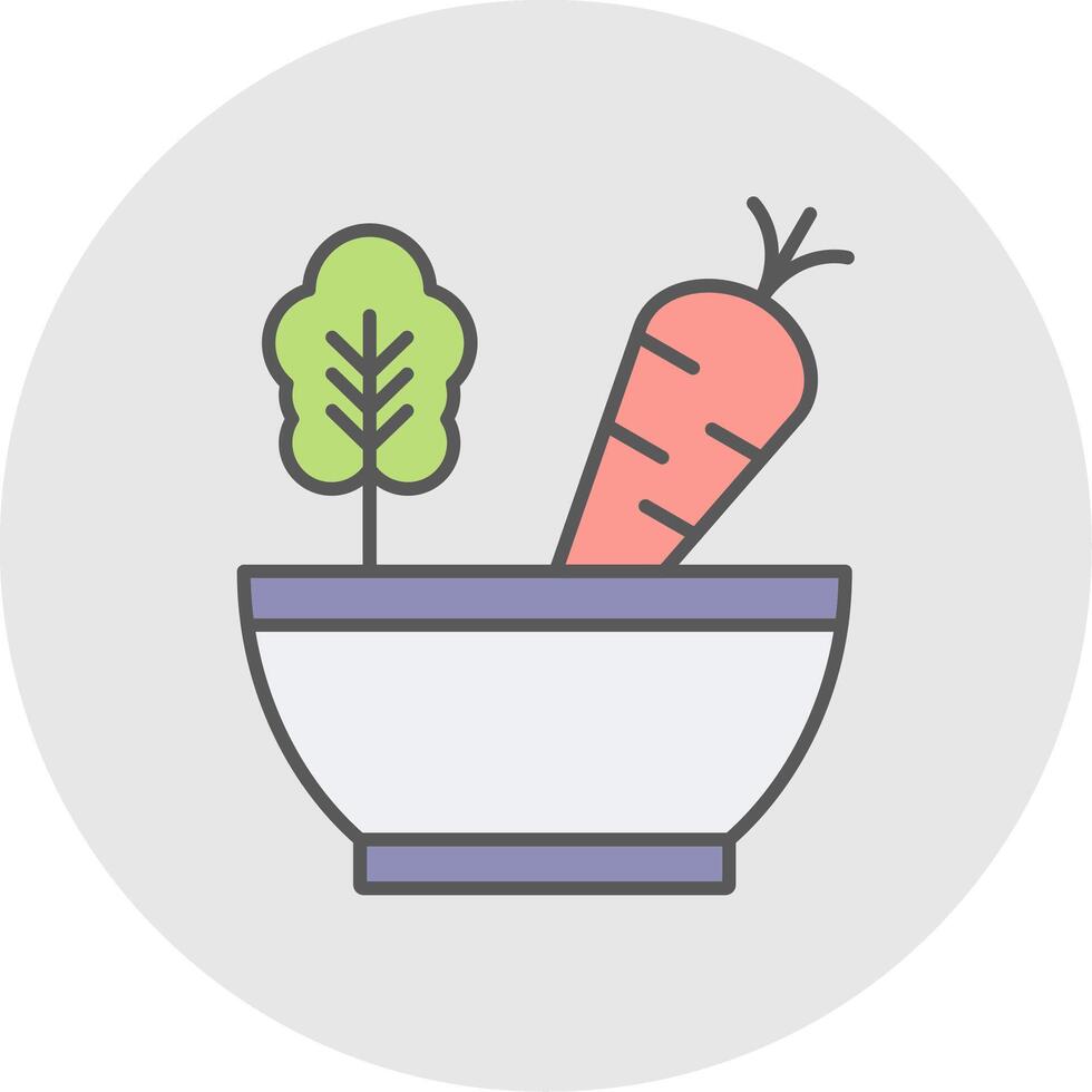 Salad Line Filled Light Circle Icon vector