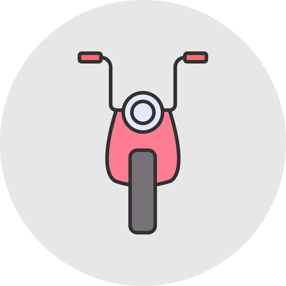 motocicleta línea lleno ligero circulo icono vector