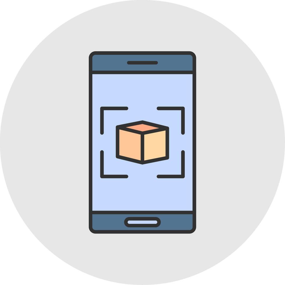 Augmented Reality Line Filled Light Circle Icon vector