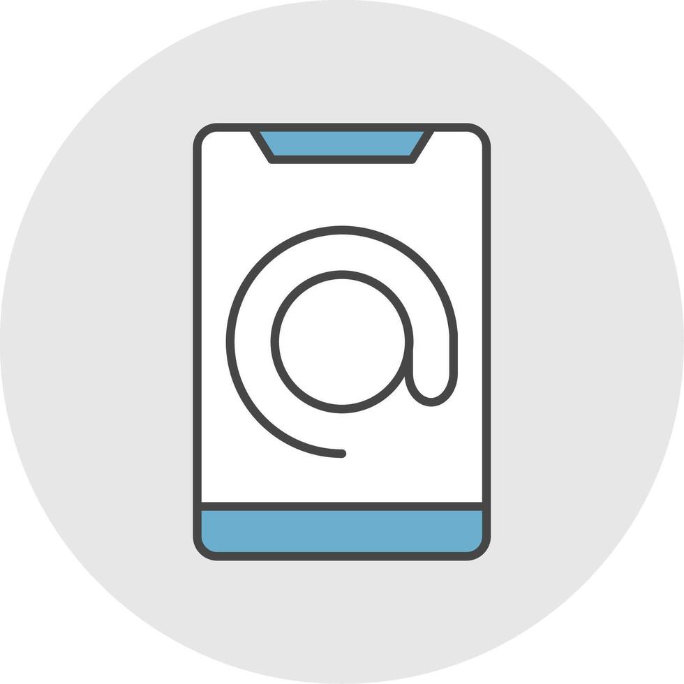 Arroba Line Filled Light Circle Icon vector