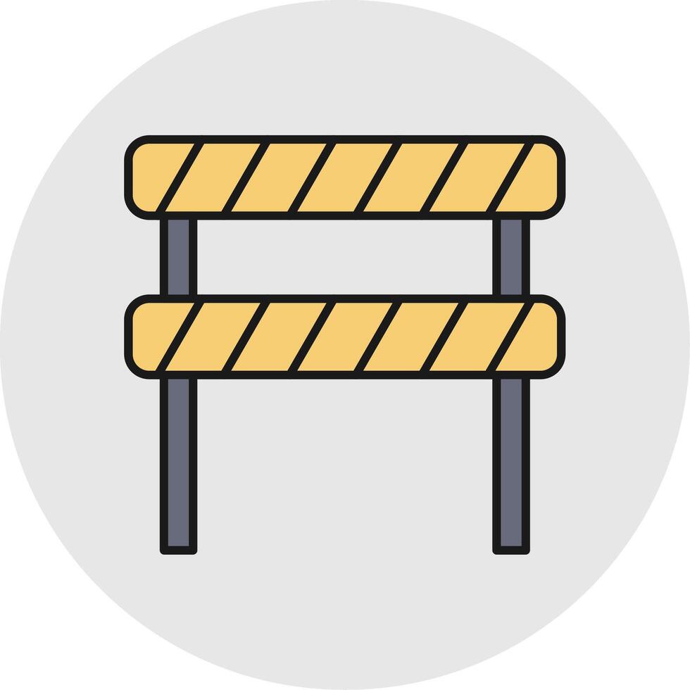 Road Block Line Filled Light Circle Icon vector