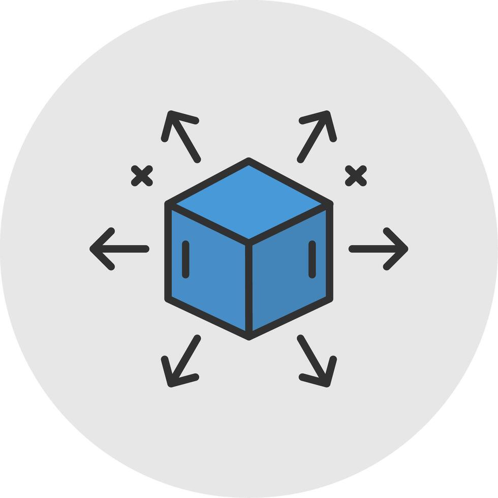 distribución línea lleno ligero circulo icono vector