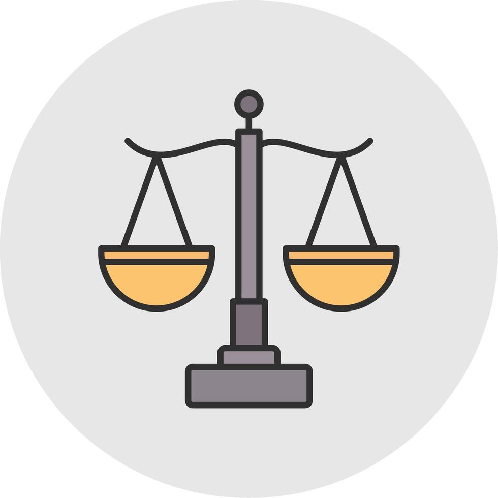 Law Line Filled Light Circle Icon vector