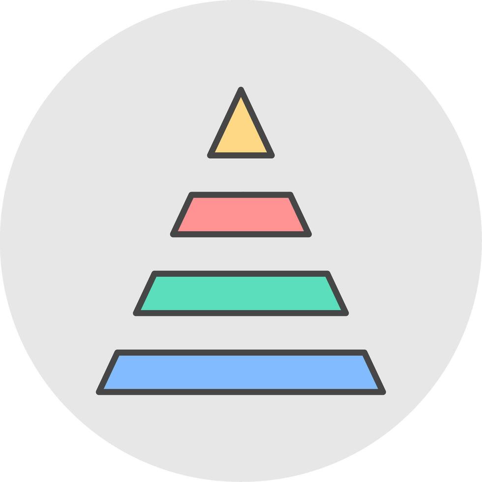 Pyramid Line Filled Light Circle Icon vector