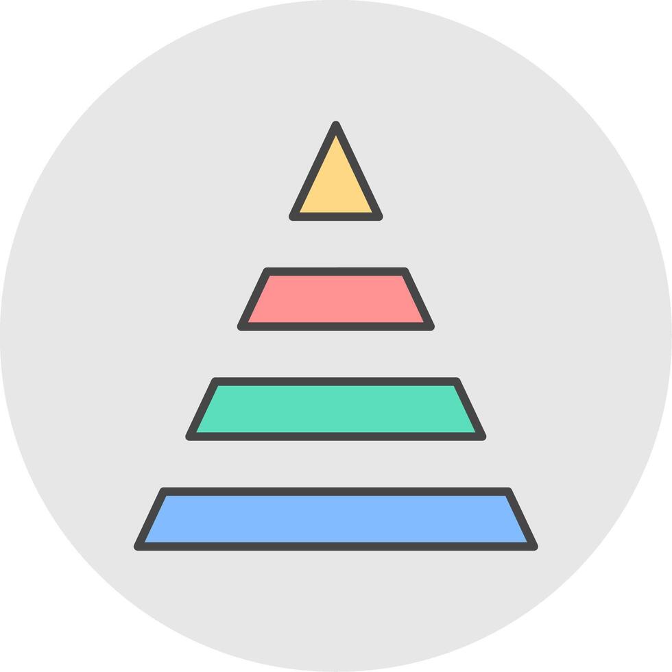 Pyramid Line Filled Light Circle Icon vector