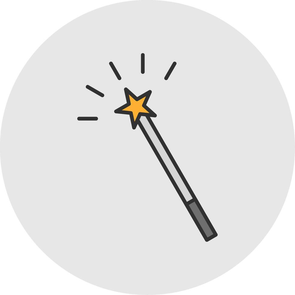 Magic Wand Line Filled Light Circle Icon vector