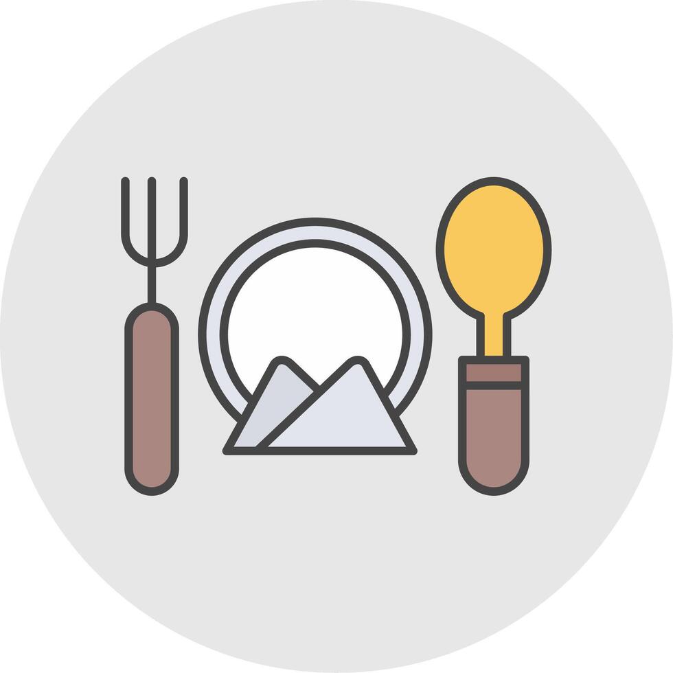 Cutlery Line Filled Light Circle Icon vector