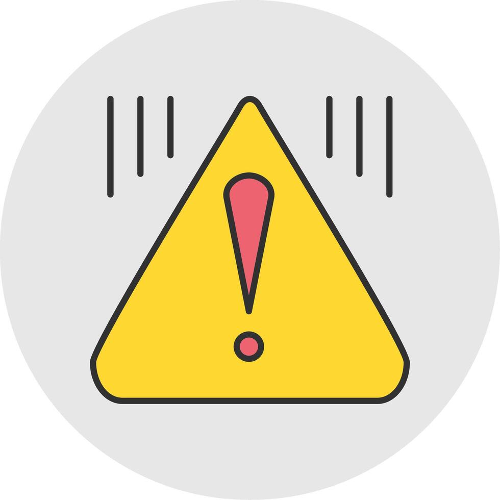 Warning Line Filled Light Circle Icon vector
