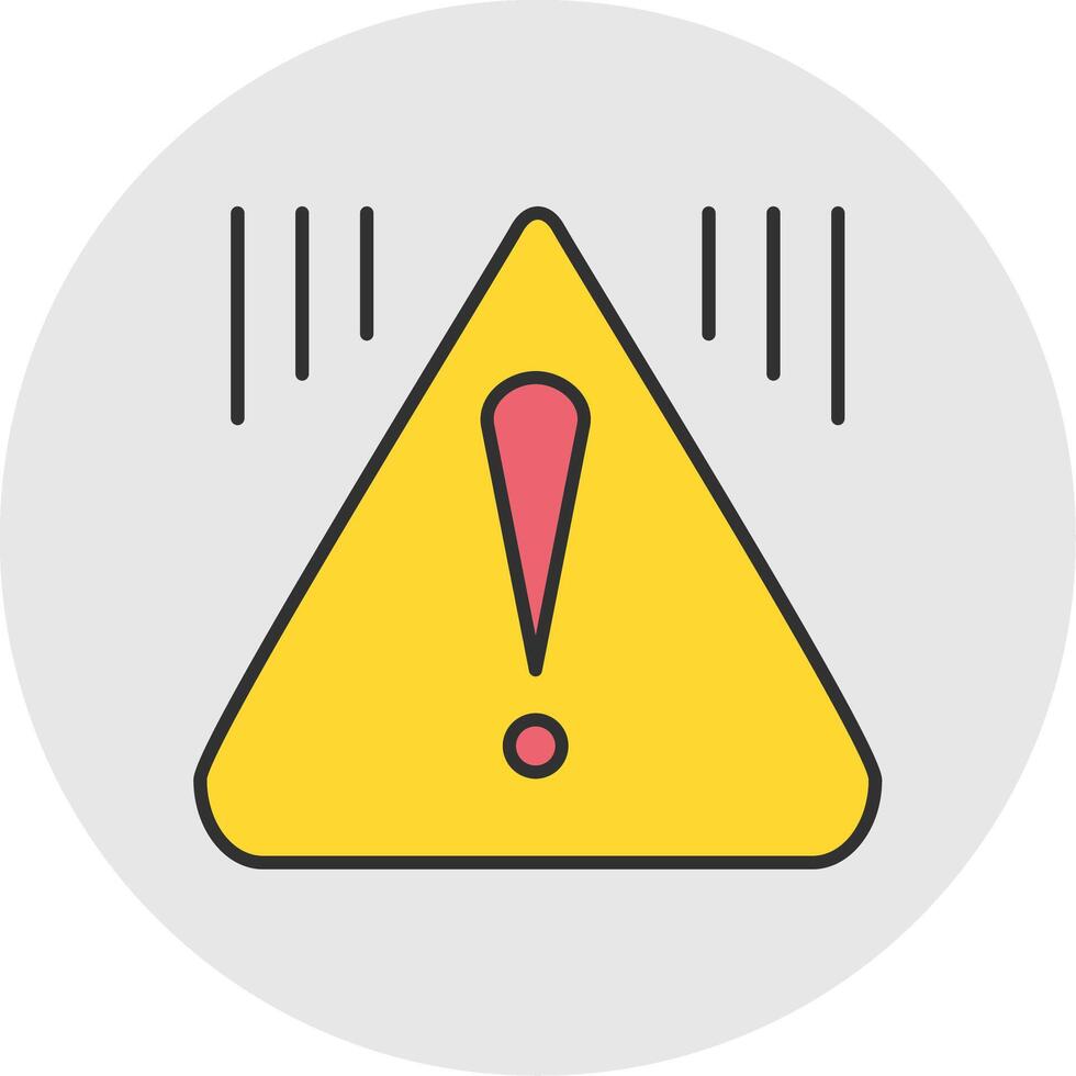 Warning Line Filled Light Circle Icon vector