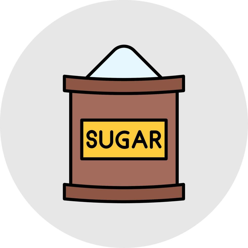 Sugar Bag Line Filled Light Circle Icon vector