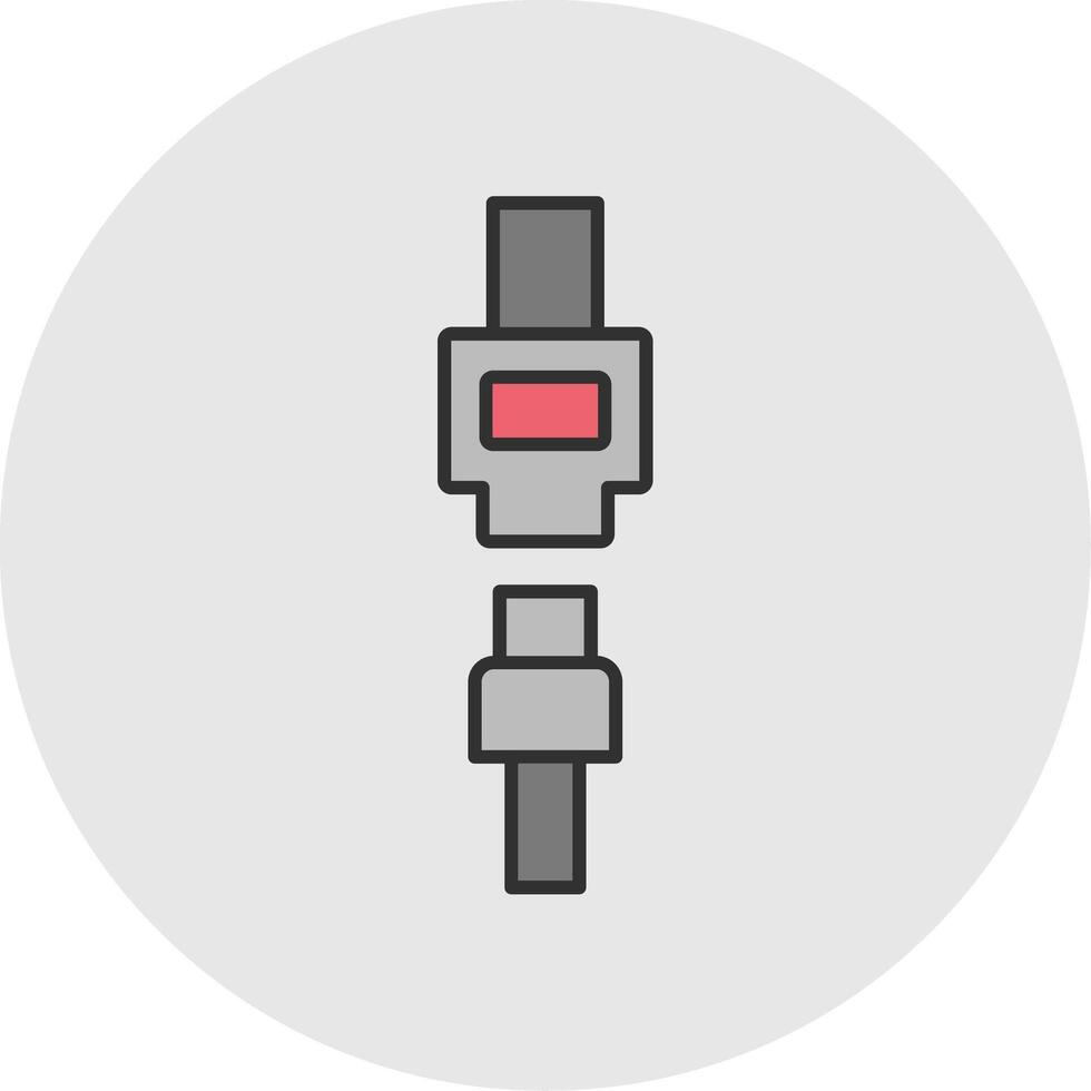 Seat Belt Line Filled Light Circle Icon vector