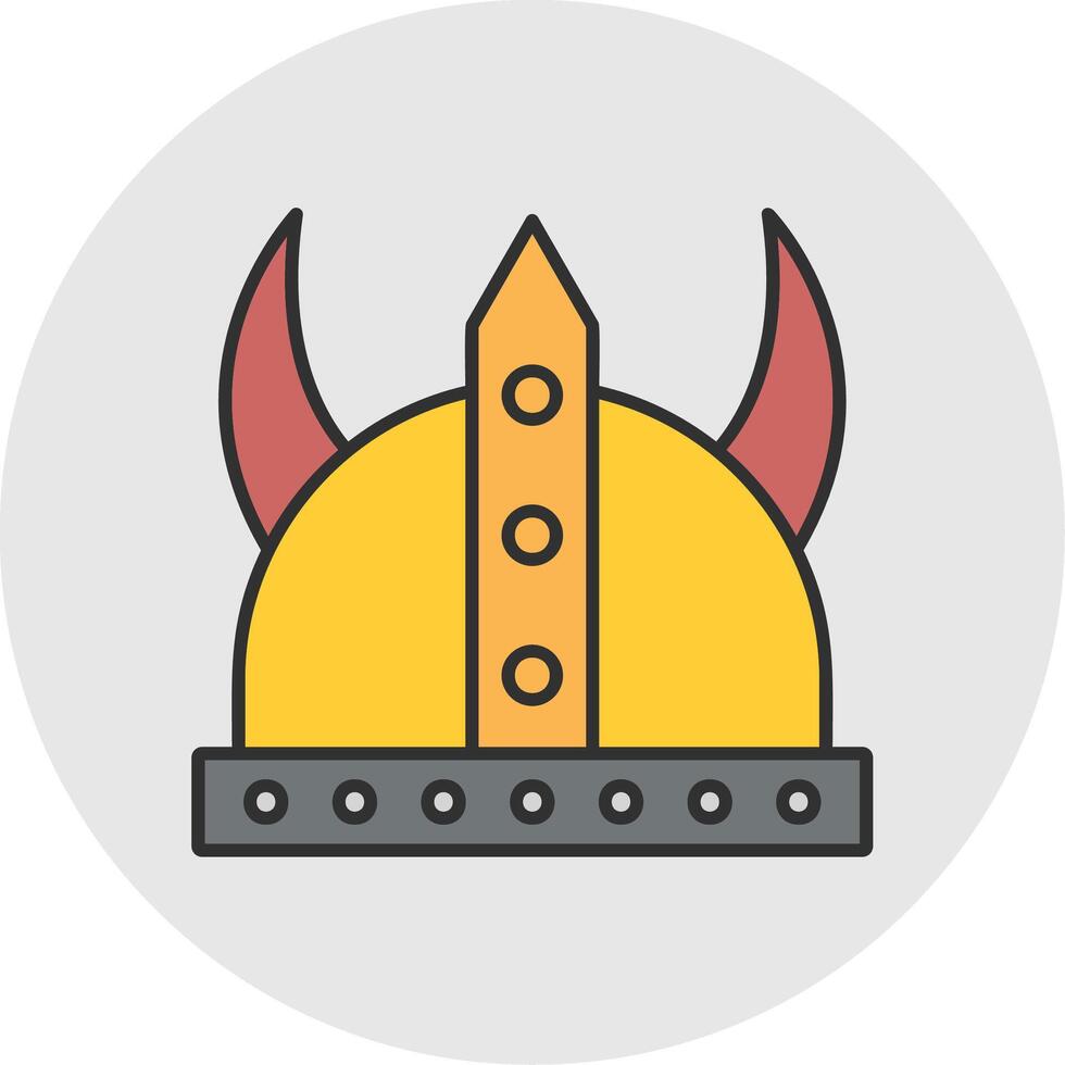 Viking Line Filled Light Circle Icon vector