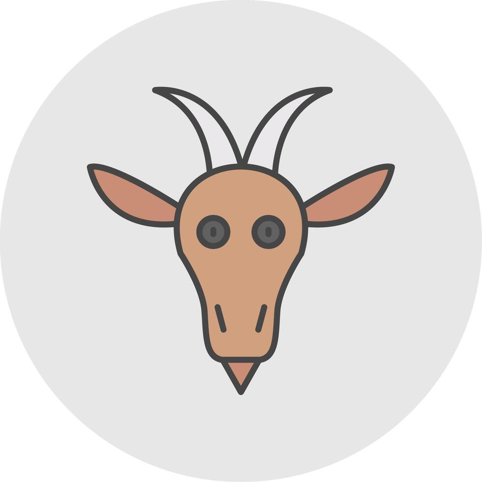 Goat Line Filled Light Circle Icon vector