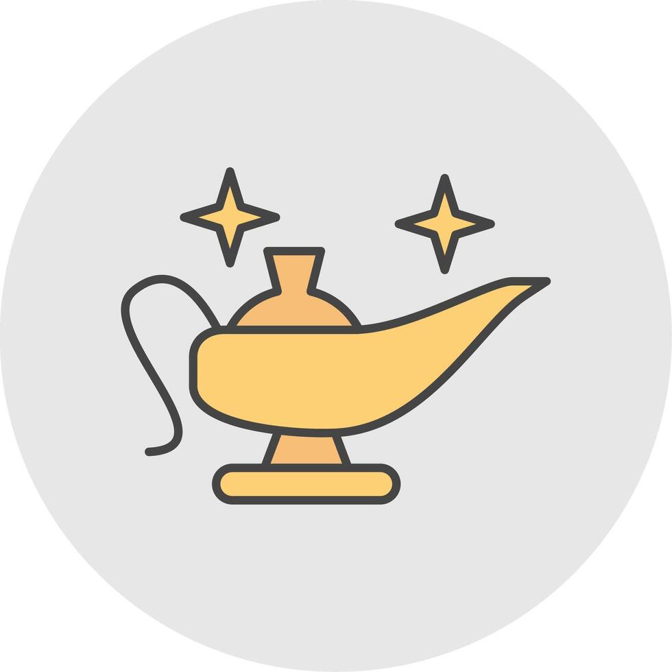 Magical Lamp Line Filled Light Circle Icon vector