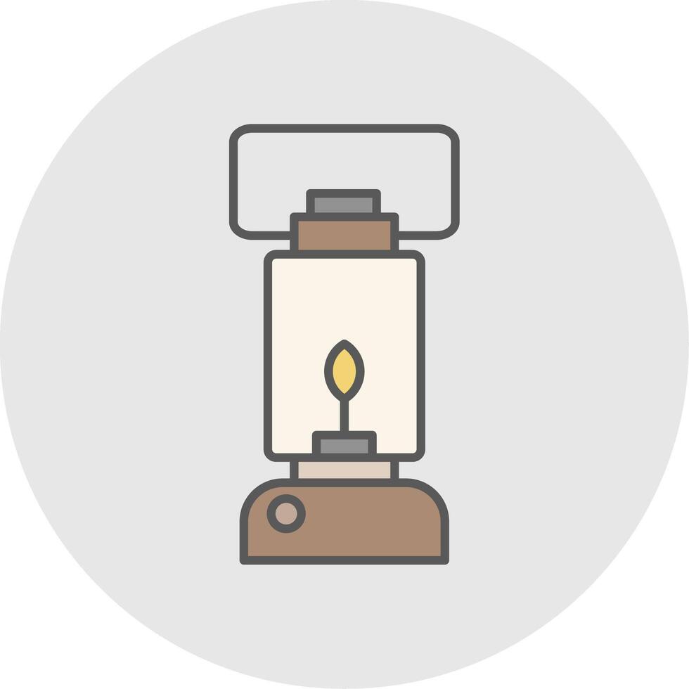 Oil Lamp Line Filled Light Circle Icon vector