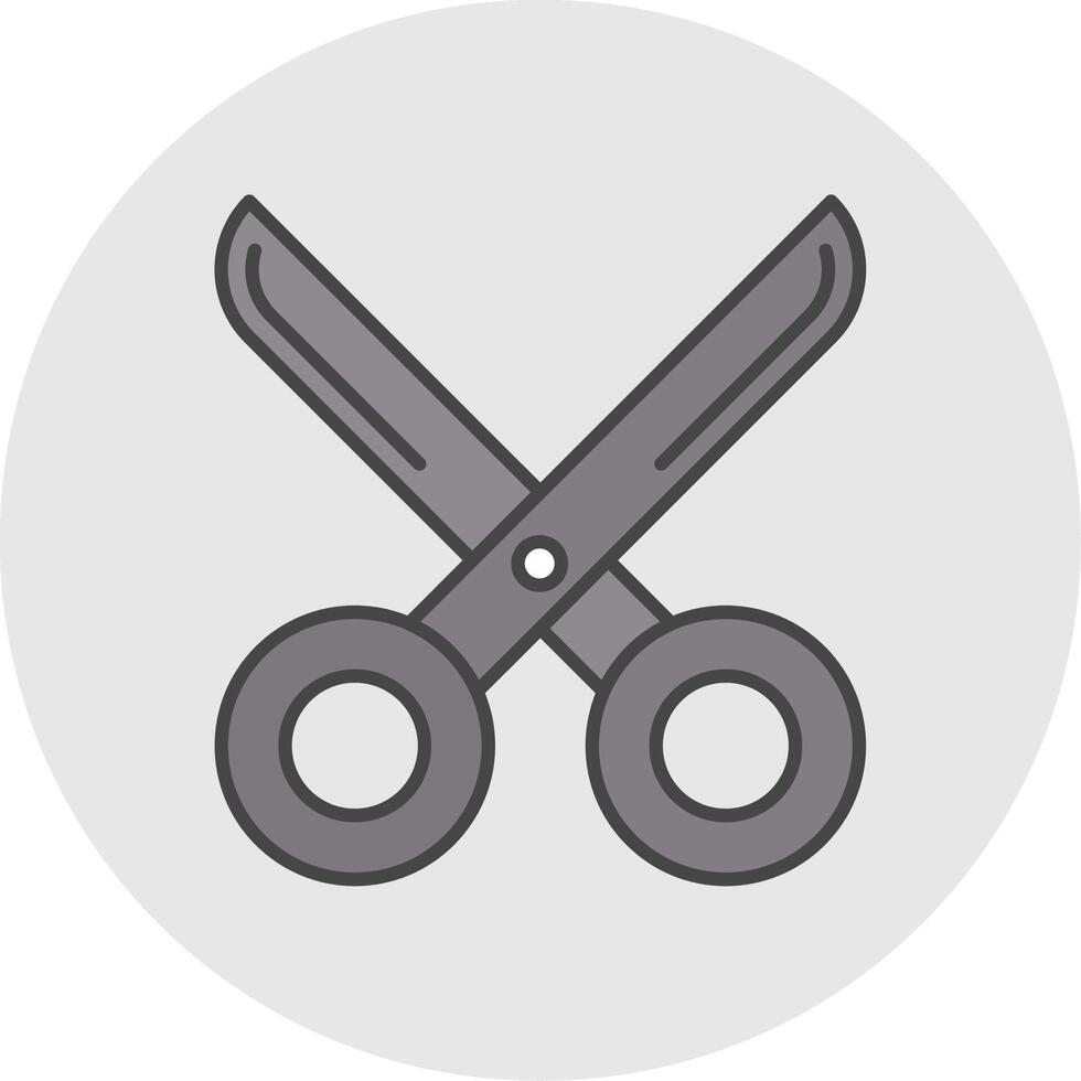 scissor Line Filled Light Circle Icon vector