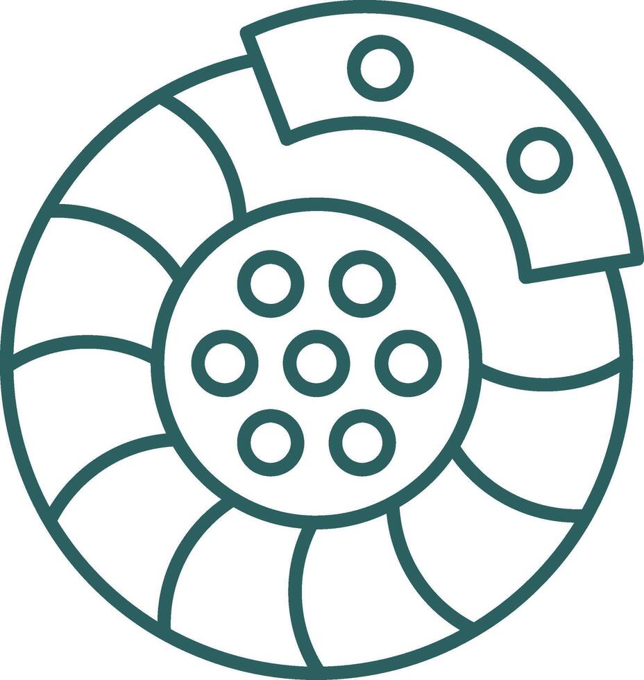 Brake Disk Line Gradient Icon vector