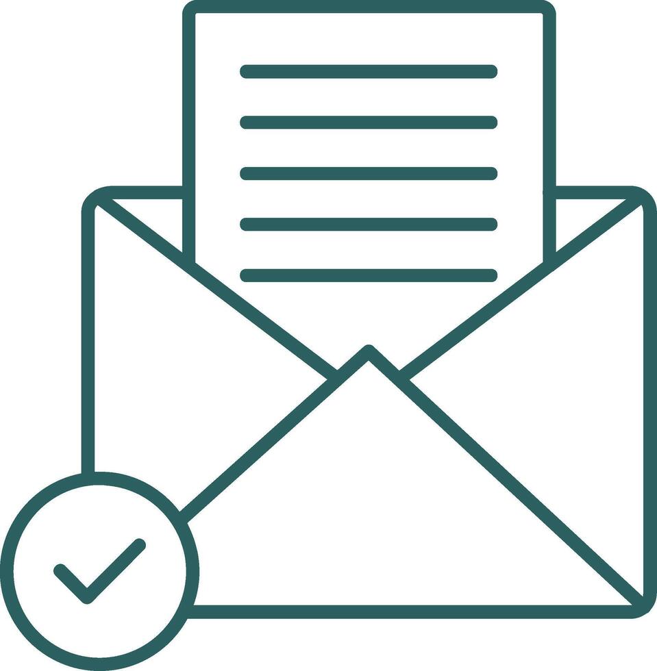 Open Email Line Gradient Icon vector