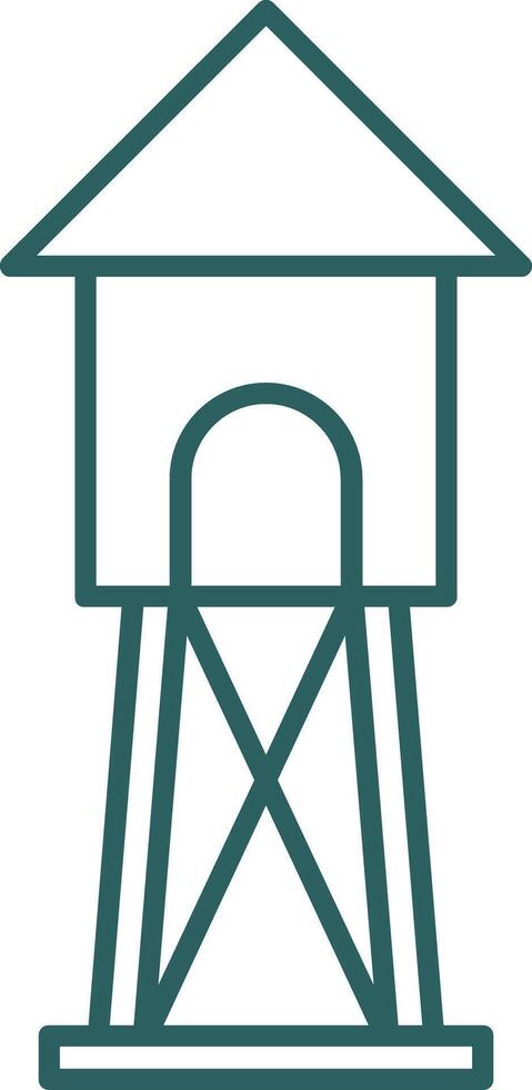 Watchtower Line Gradient Icon vector