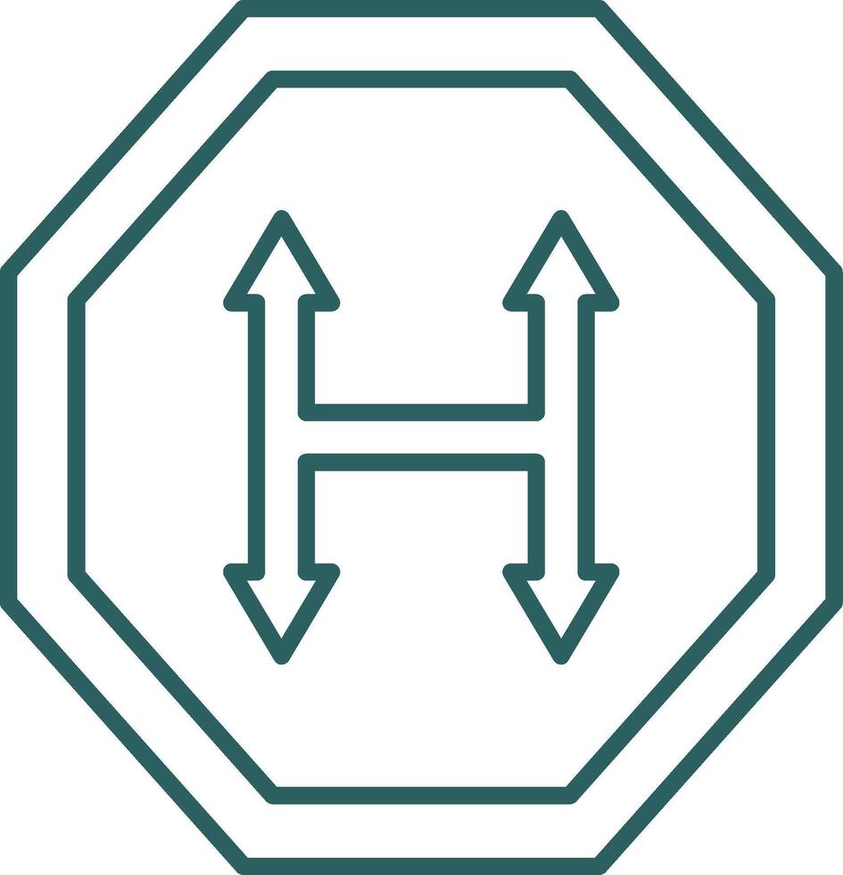 Junction Line Gradient Icon vector