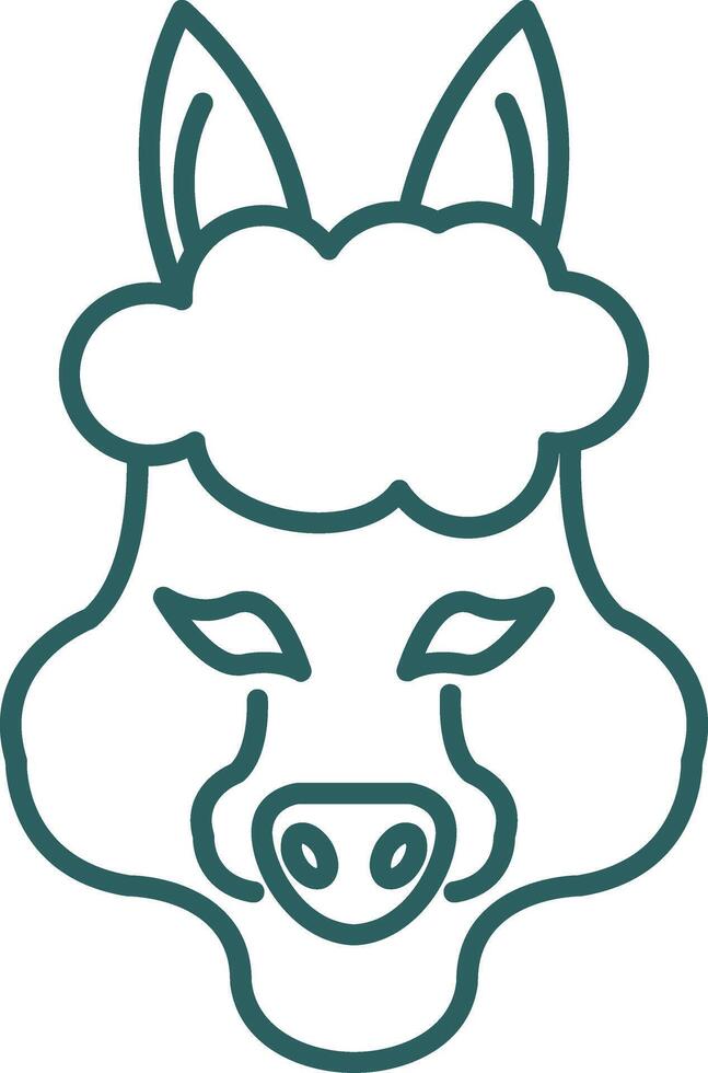 Alpaca Line Gradient Icon vector