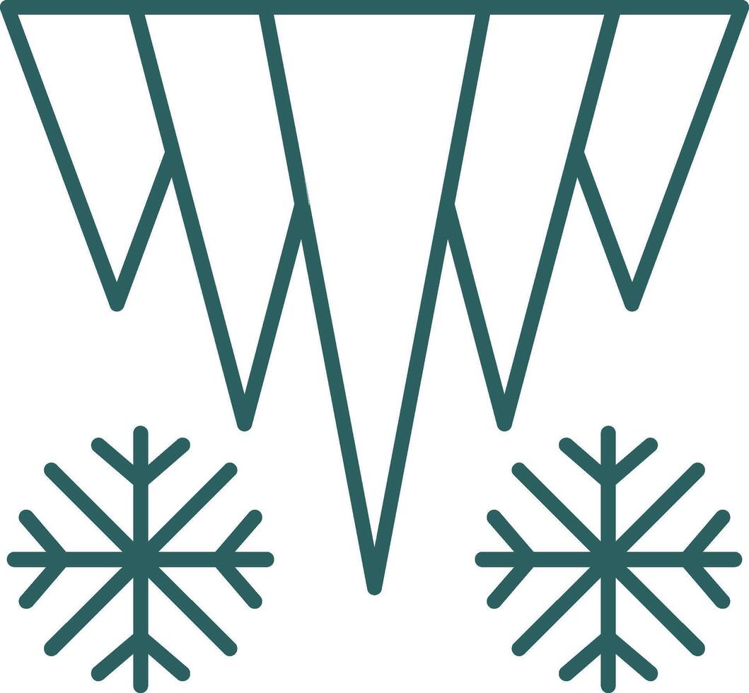 Icicle Line Gradient Icon vector