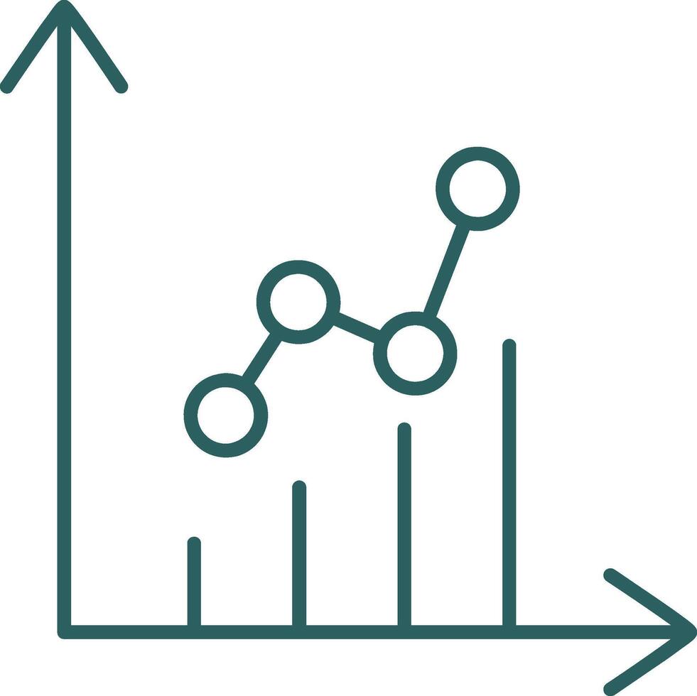 icono de gradiente de línea de gráfico vector