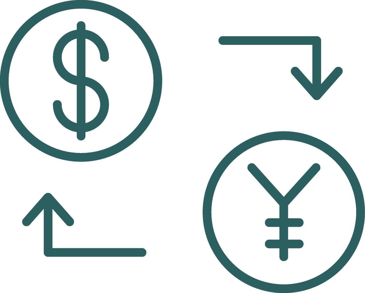 Exchange Line Gradient Icon vector