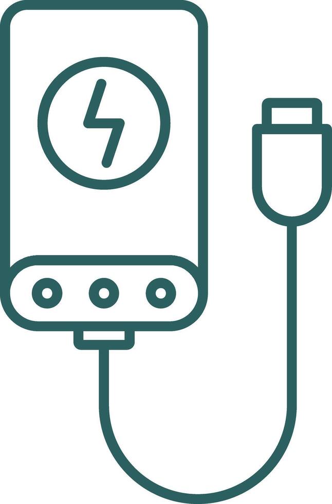 Power Bank Line Gradient Icon vector