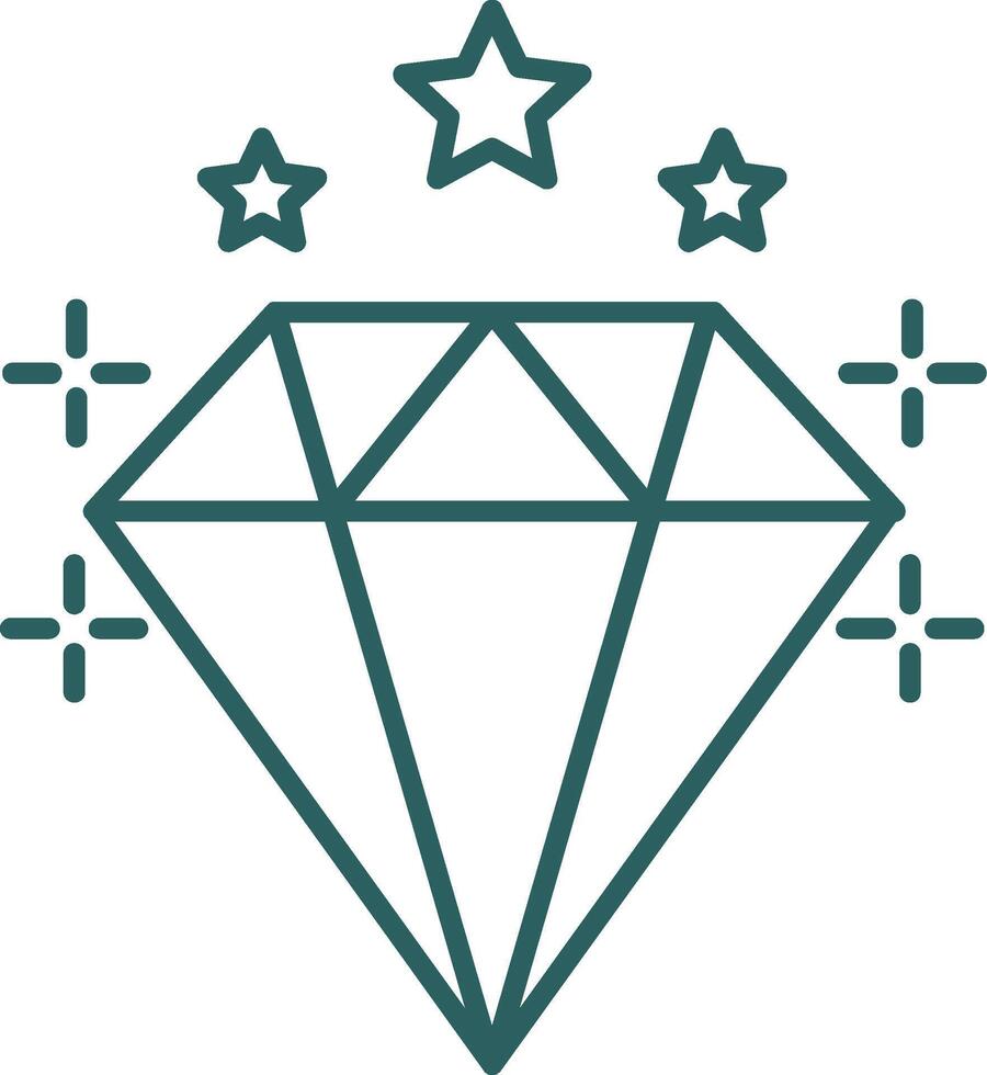 Diamond Line Gradient Icon vector
