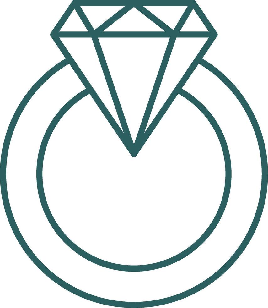 Diamond Ring Line Gradient Icon vector