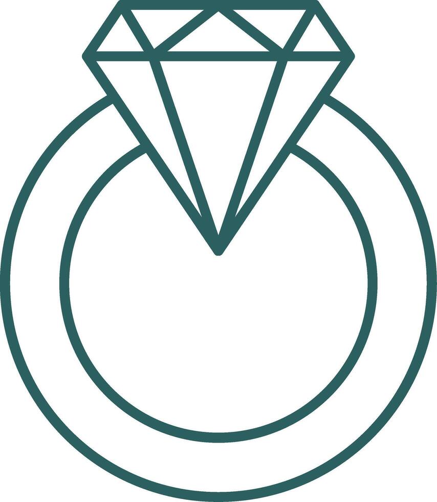 Diamond Ring Line Gradient Icon vector