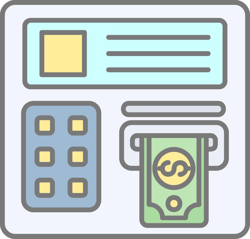 Atm machine Line Filled Light Icon vector