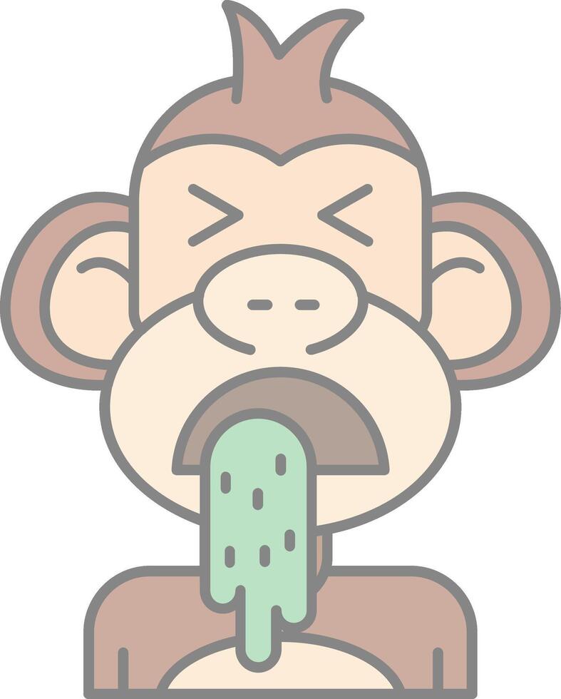 Vomit Line Filled Light Icon vector