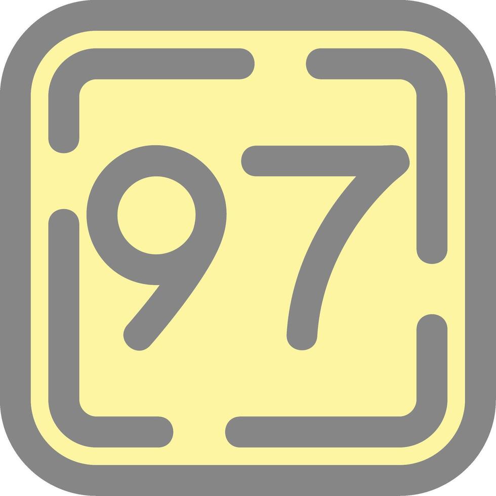 Ninety Seven Line Filled Light Icon vector