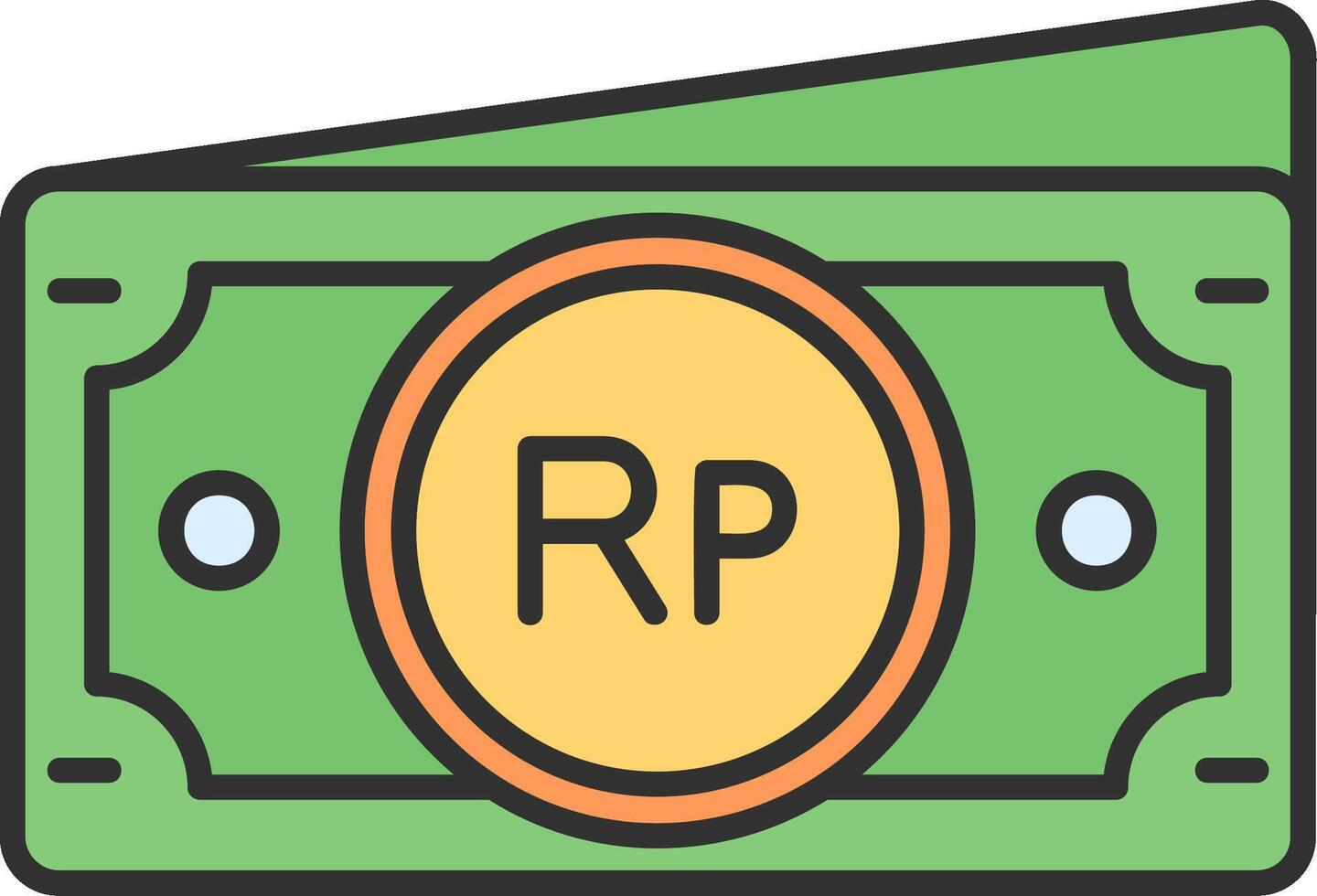 Indonesian rupiah Line Filled Light Icon vector