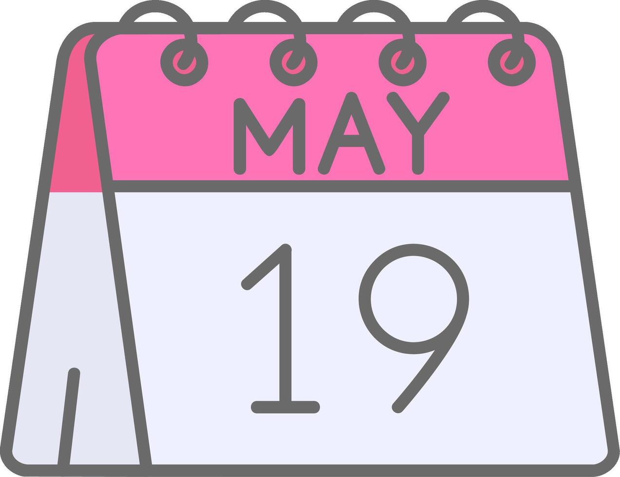 19th of May Line Filled Light Icon vector